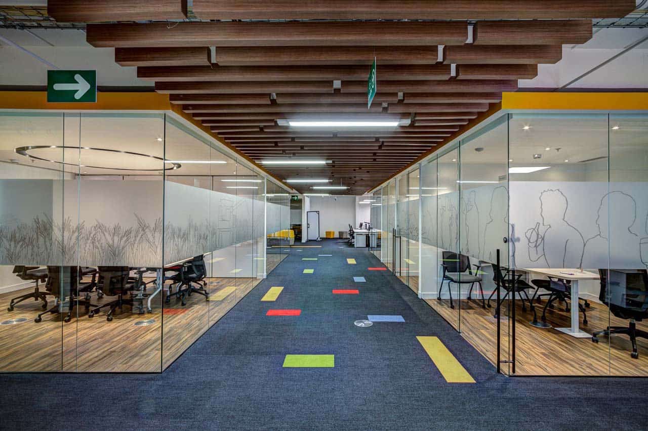 Commercial office flooring.