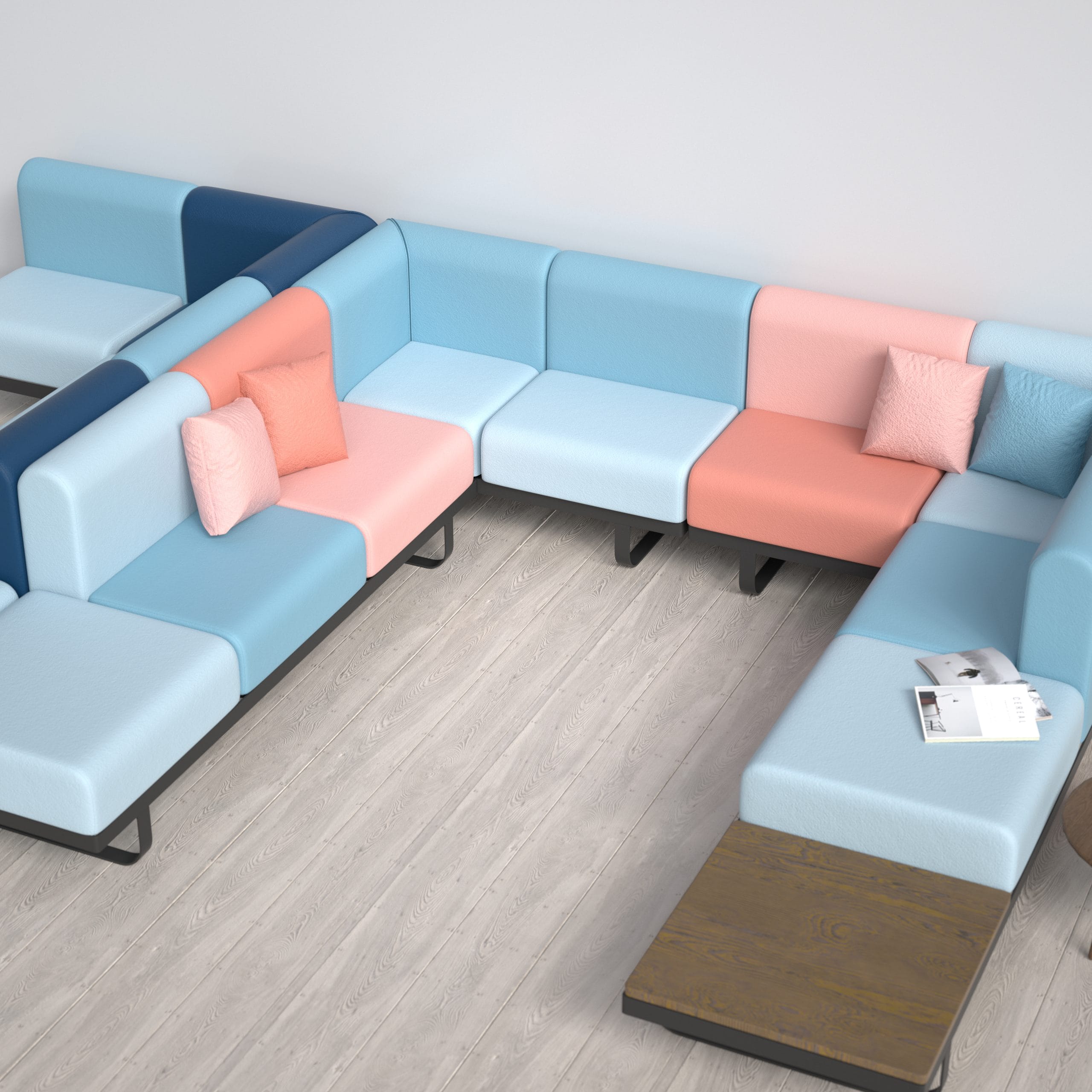 Office reception seating.